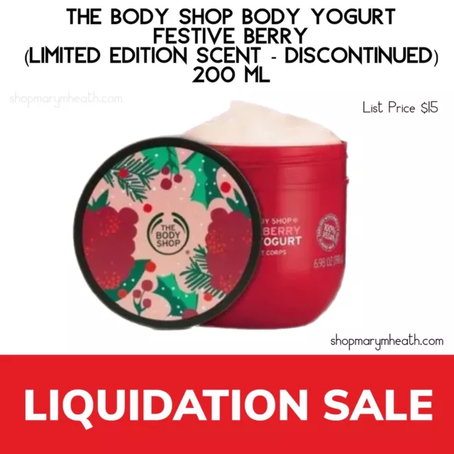 The Body Shop Festive Berry Body Yogurt 6.91 fl oz 200 ml New Authentic Vegan