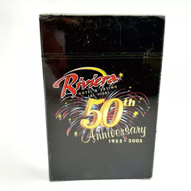 Riviera Hotel & Casino Las Vegas Playing Cards 50th Anniversary Black Deck