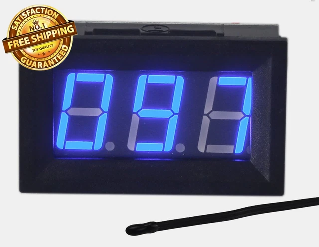 0-167°F Fahrenheit Digital Temperature Meter Blue LED Display MF55 Type NTC Ther