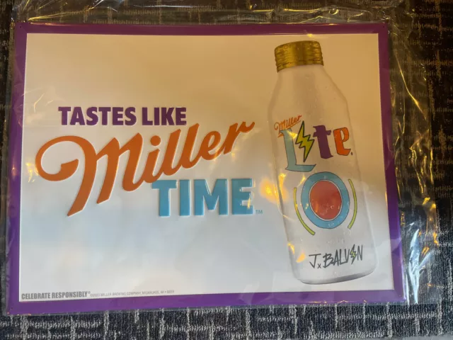 Miller Lite J Balvin Metal Tin Beer Sign 24”x 17” Brand New 🔥🍺