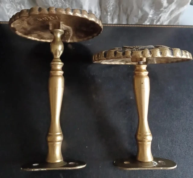 Mid Century Curtain Drapery Tie Backs or large  coat hangers? Ornate, Set of 2 9