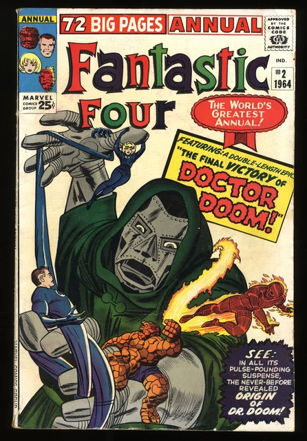 Fantastic Four Annual #2 VG+ 4.5 Origin of Doctor Doom! Marvel 1964