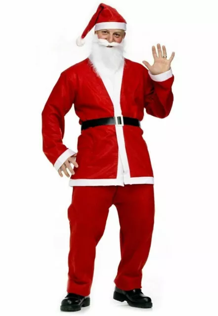 SANTA CLAUS COSTUME Father Christmas Suit Costume Fancy Dress Outfit Adult Hat