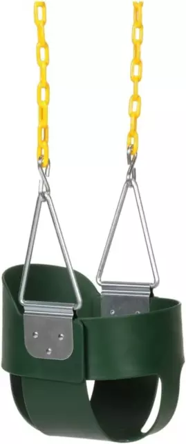 Heavy-Duty High Back Full Bucket Toddler Swing Seat | Coated Swing Chains Fully