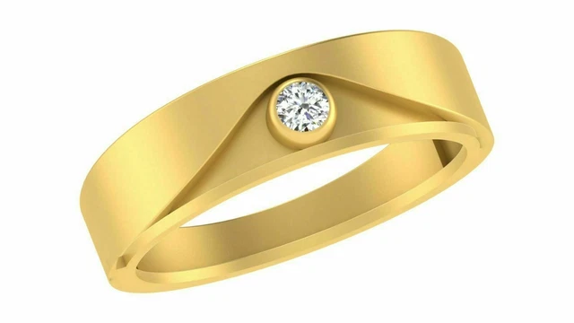 0.09 CT Véritable Anneau Fiançailles Diamant Solide 14K or Jaune Mariage Size 10