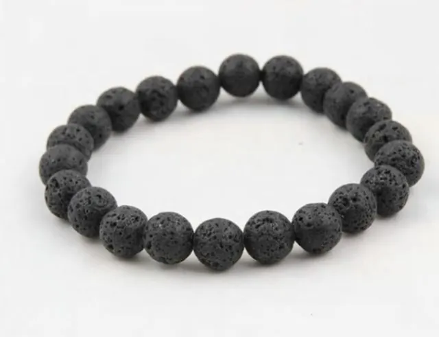 Lava Stone Round Beads For Bracelet - Unisex - 8mm