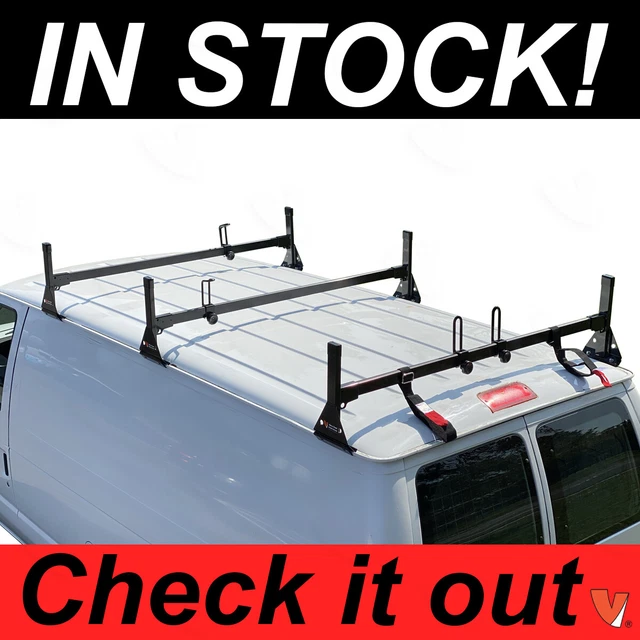FORD ECONOLINE VAN 3 bar 19922015 Ladder Roof Racks Steel BLACK New