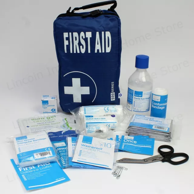 Travel & Vehicle First Aid Kit in Durable Blue Bag BS 8599-1 Workplace Compliant