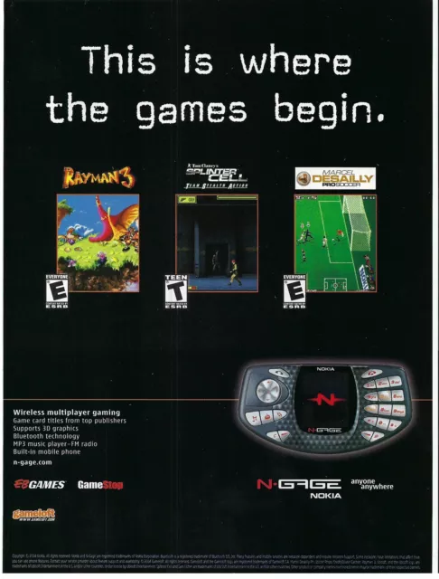 2004 Nokia N-Gage Wireless Multiplayer Video Game System Retro Print Ad/Poster