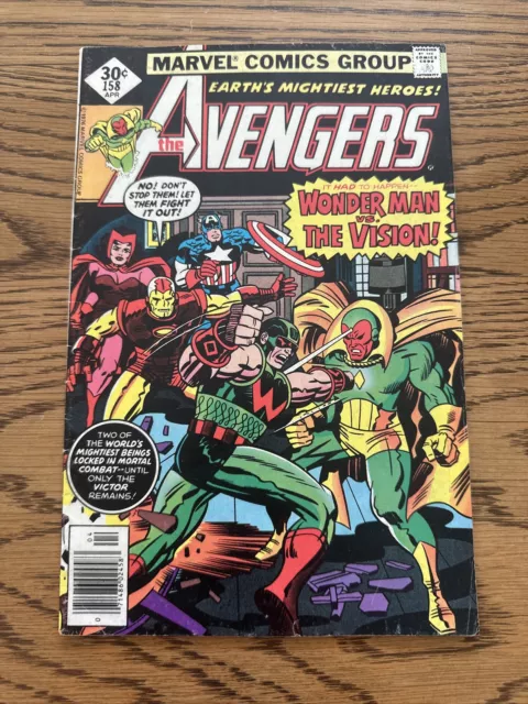 AVENGERS #158 (Marvel 1977) 1st Appearance & Origin of Graviton! Wonder Man App!