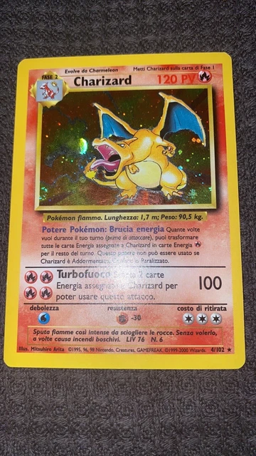 CARTA POKEMON CHARIZARD Set Base Ita Holo Italiano 4/102 EUR 350,00 ...