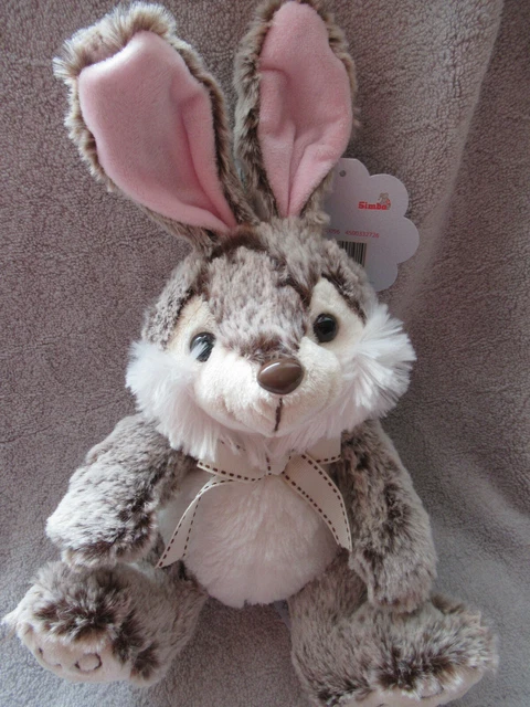 doudou peluche simba toys lapin oreilles rose 44cm assis ttb état kom neuf