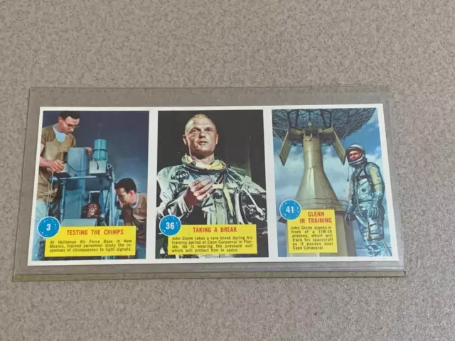 1963 Topps Astronauts 3-Card Uncut Proof Strip (#3-36-41), Topps Vault COA