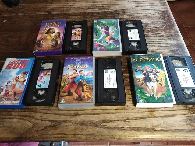 VHS TAPES X 5 Prince of Egypt, Sinbad, El Dorado, Chicken Run