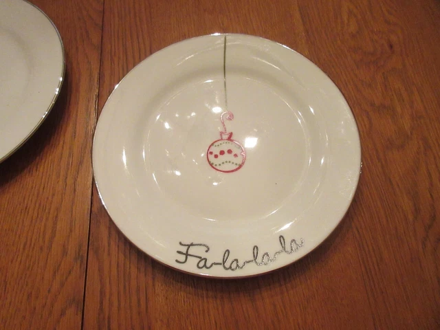 “TIS THE SEASON” St. Nicholas Square Round 4 Salad Plates- 8 1/4” NWT 2