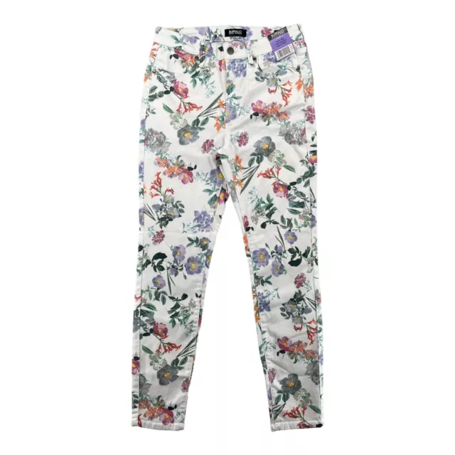 Buffalo David Bitton Women Jeans 4/27 White Floral Havana High-Rise Ankle Pant