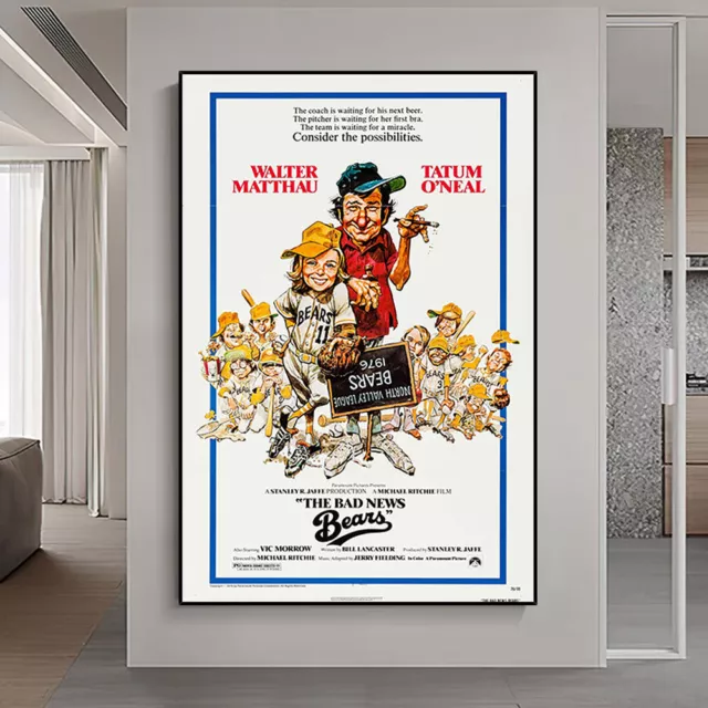 GV4146 Movie Poster The Bad News Bears (2) Great Vintage Film Silk Cloth Deco