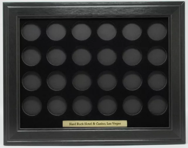 24 HARD ROCK LAS VEGAS CHIPS (NOT INCLUDED) WALL DISPLAY PICTURE FRAME 12" x 9"
