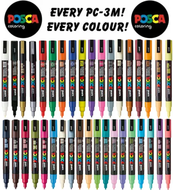 Uni Posca PC-3M Paint Marker Pens - Fine Nib - Every Colour - Buy 4, Pay For 3