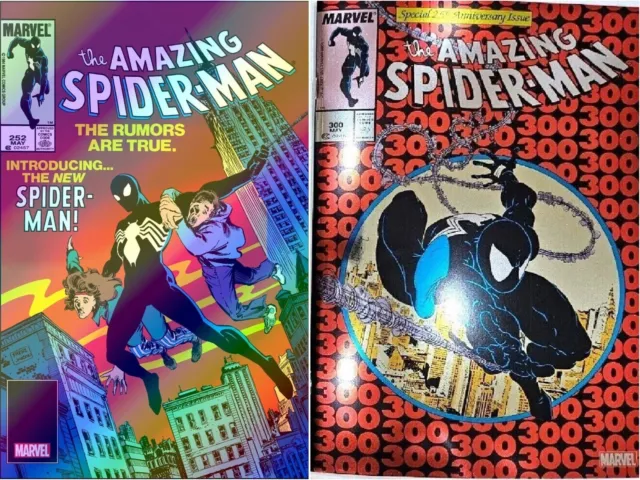 🕷 Amazing Spider-Man #252 & #300 Facsimile Edition Foil Variant Set Nm Venom