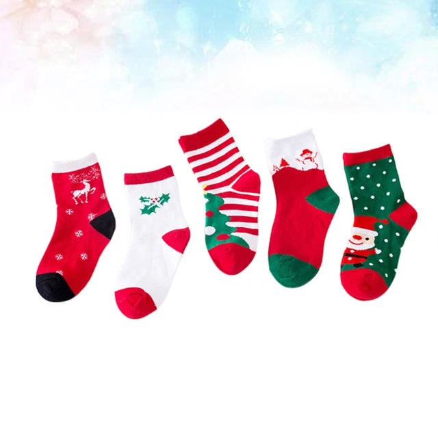 5 Paia Calze Novità Calde Vacanze Cotone Bambini Carini Toni della Terra Regalo