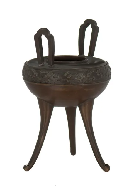 Ancien Brûle-Parfum Tripode en Bronze Chine XXème