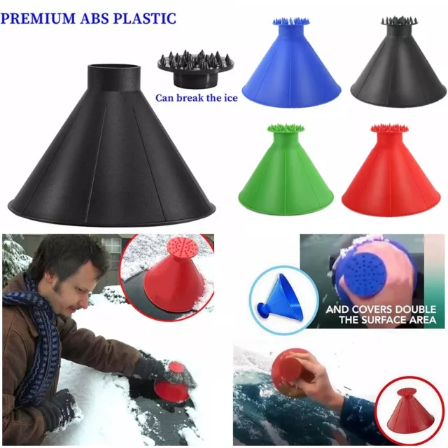 Car Windshield Ice Snow Remover Window Scraper Tool Magical Round Funnel Cone