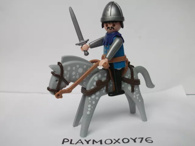 Playmobil. Tienda Playmoxoy76. Caballero Saldado Medieval Con Su Caballo.