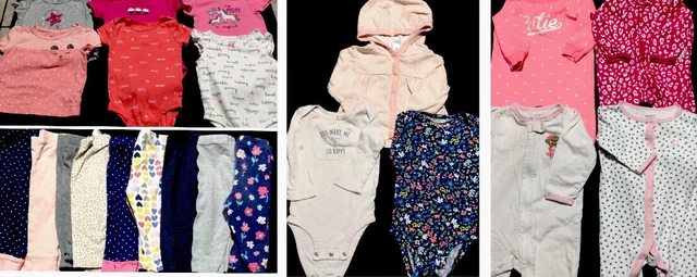 Carters Baby Girls 22 Piece Lot Size 3-6 Months (9)Pants (9)Shirts (4)Sleepers