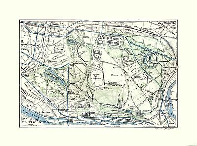 Paris France Bois de Vincennes - Colton 1921 - 23.00 x 31.12