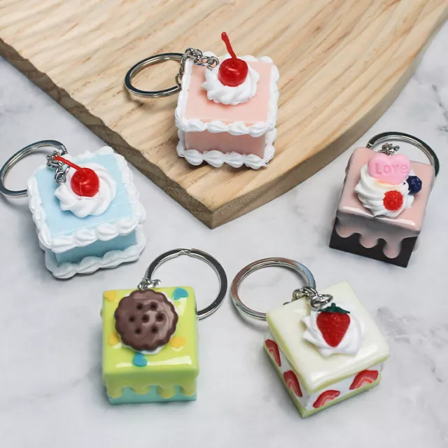 Imitation Food Gift Box Cake Keychain Pendant Sp