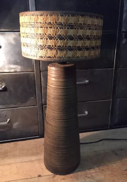 Rare Lampe Céramique De Dour Thérèse Bataille H 54 Cm