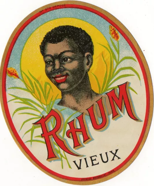 RHUM VIEUX ancienne étiquette illustrée