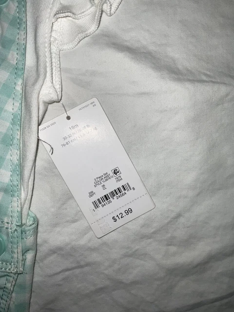 Infant Boy / Girl 18 M - Carters Shortall Outfit 2 Piece Set - Easter Spring NWT 2