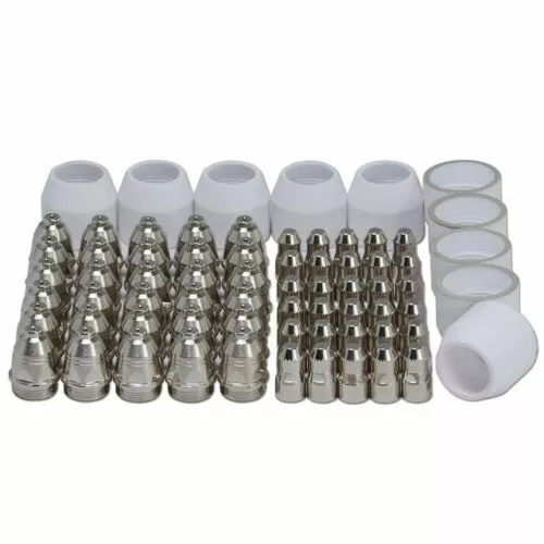 70pcs P80 Plasma Cutter Torch Electrode Cups Tip Welding Consumables