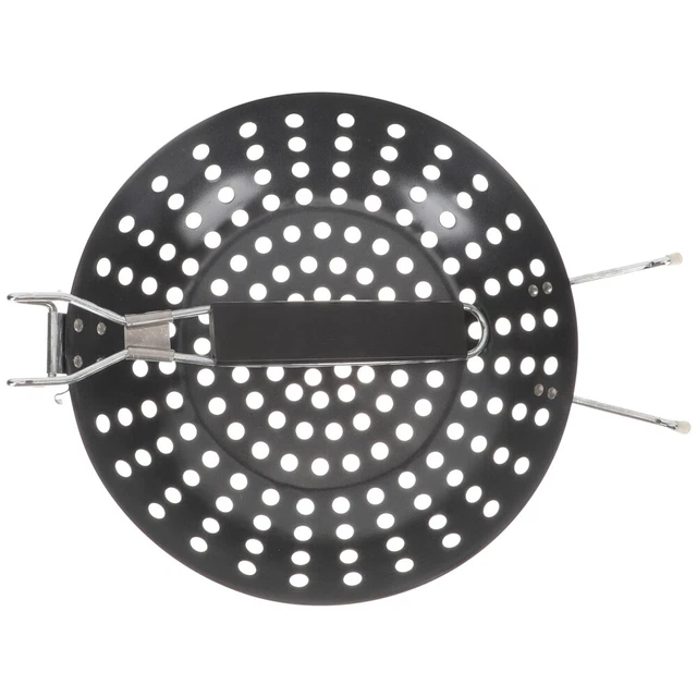 Eisen Grillplatte Grillpfanne Mit Klappgriff Camping Grillkorb Pizza