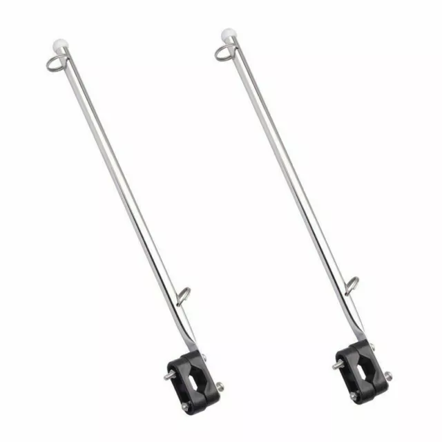 ISURE MARINE Stainless Steel 14" Boat Flag Pole Rail Mount Holder 7/8"- 1" 2pc