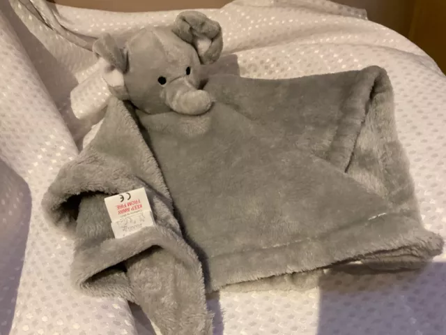 Moon & Stars Grey Elephant baby Soft Plush Toy Comforter Blankie Blanket doudou