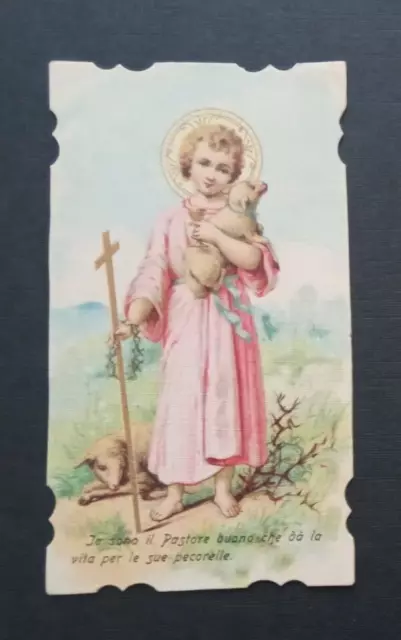 Santino Gesu Pastore Agnello - Canivet Pieuse Holycard Andachtsbild