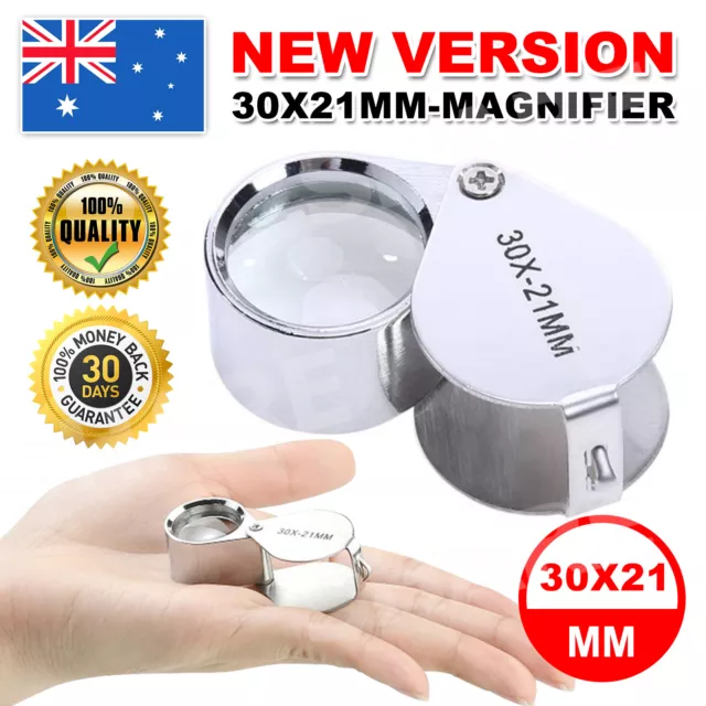 Loupe Magnifier Pocket Jewellers Eye Jewelry Magnifying Glass 30 x 21mm Jewelers