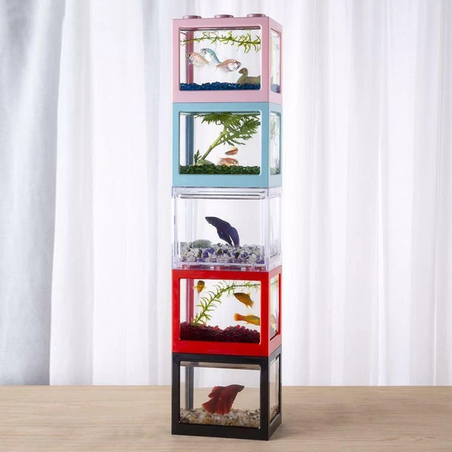 Home USB Mini Fish Tank Small Aquarium Betta Aquarium Office Desktop Decor 11