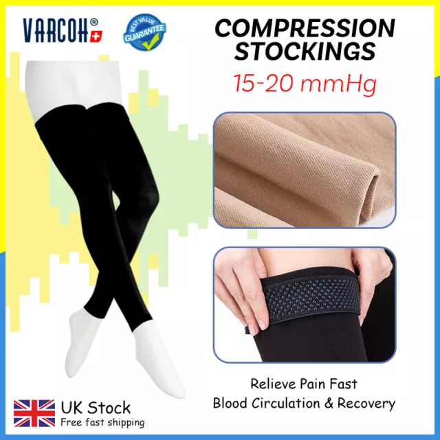 Compression Stockings Thigh Sleeve 15-20 mmHg Support Socks Varicose Veins Edema