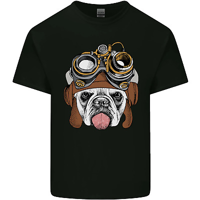 Steampunk Bulldog Mens Cotton T-Shirt Tee Top