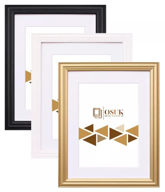 Black White Gold Photo Picture Frame Poster Certificate Frames With Mounts