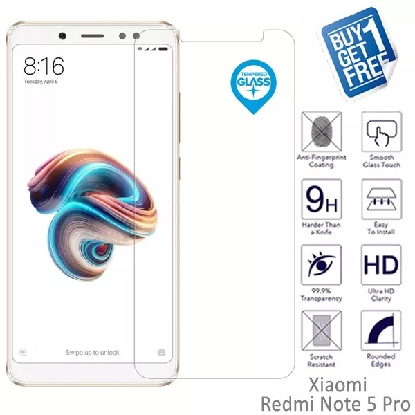 2 x Pour Xiaomi Redmi Note 5 Pro Genuine Tempéré Verre Écran Protector Film