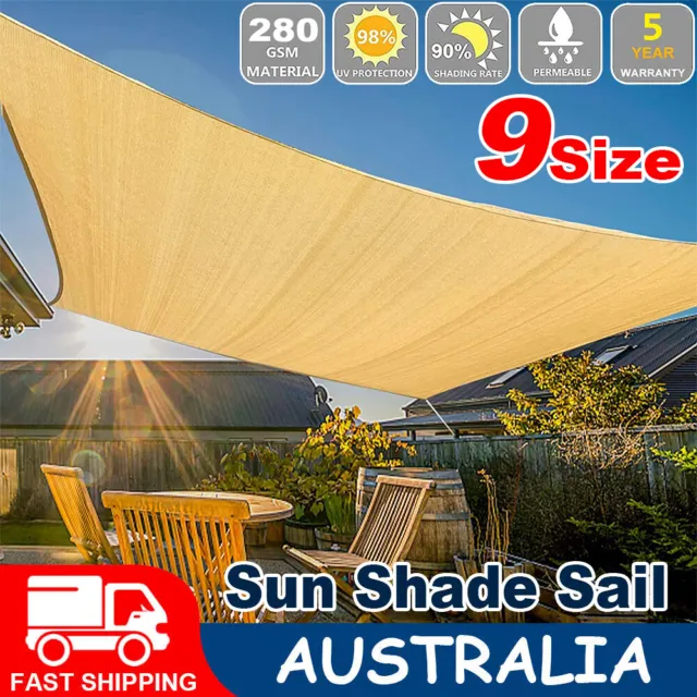 Sun Shade Sail 280GSM 360D HDPE Oxford Rectangle Triangle Heavy Duty Shade Cloth