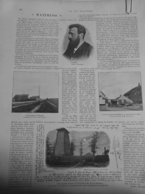 1899 Vi Personnalite Henry Houssaye Waterloo  1 Journal Ancien
