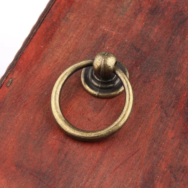 Antique Bronze Cabinet Knobs Drawer Door Dresser Cupboard Drop Ring Pull Handle