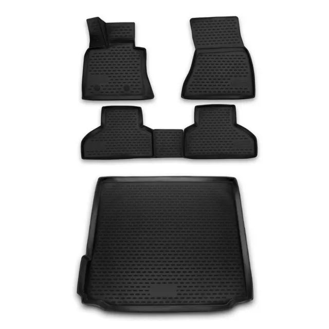 For BMW X5 Floor Mats & Cargo Trunk Liner 3D Molded Fit Black Full Set 2014-2018