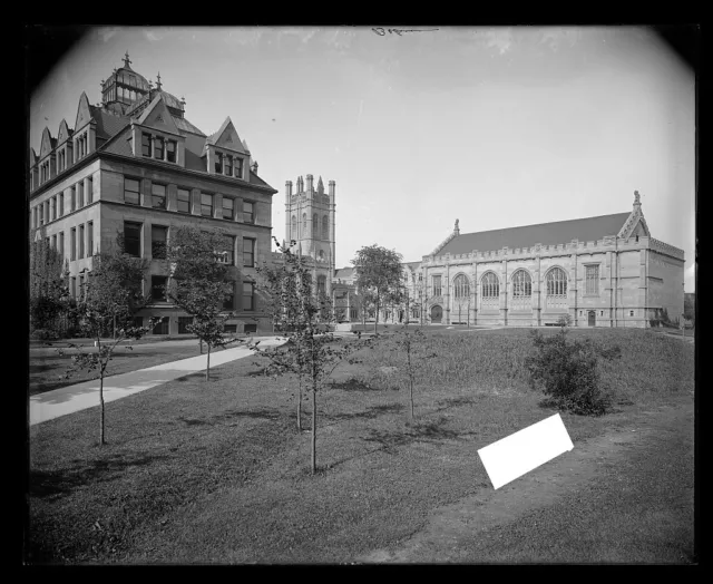1908 Photo of Mandel Assembly Hall to right Botany Building Hull Biological Labo